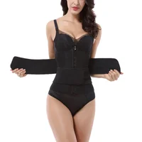 

Factory Selling Plus Size Tummy Control Slimming Steel Boned Waist Trainer Corset Double Belt Private Label Waist Trainer