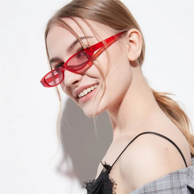 

Cute Funny Retro Small Oval Frame Sunglasses Women Vintage Brand Shad