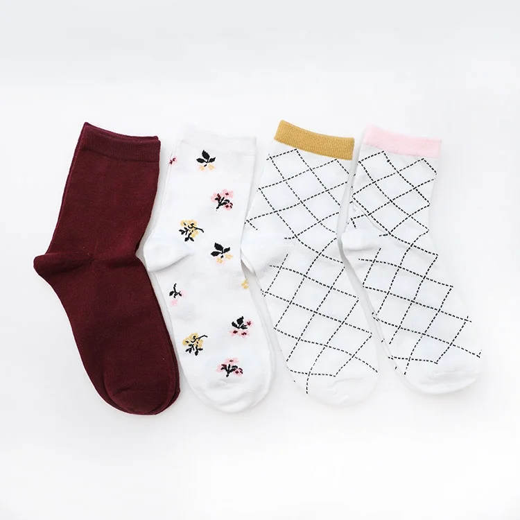 

custom design summer spring cotton teen girls colorful classical lady ankle socks for girls, Custom color