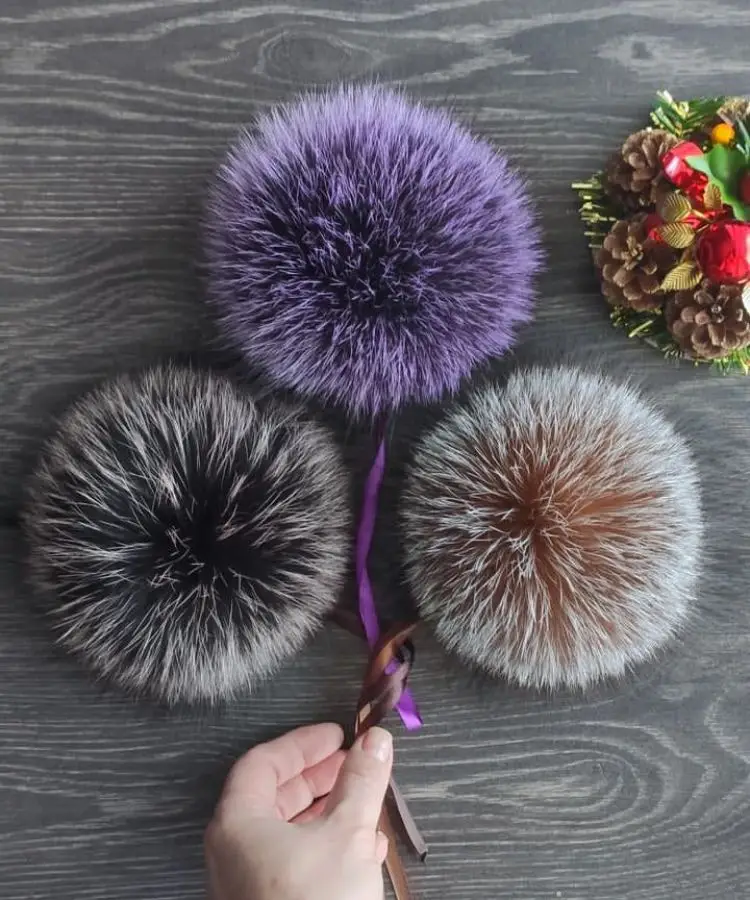 Fluffy Raccoon Fur Pom Poms Craft Projects