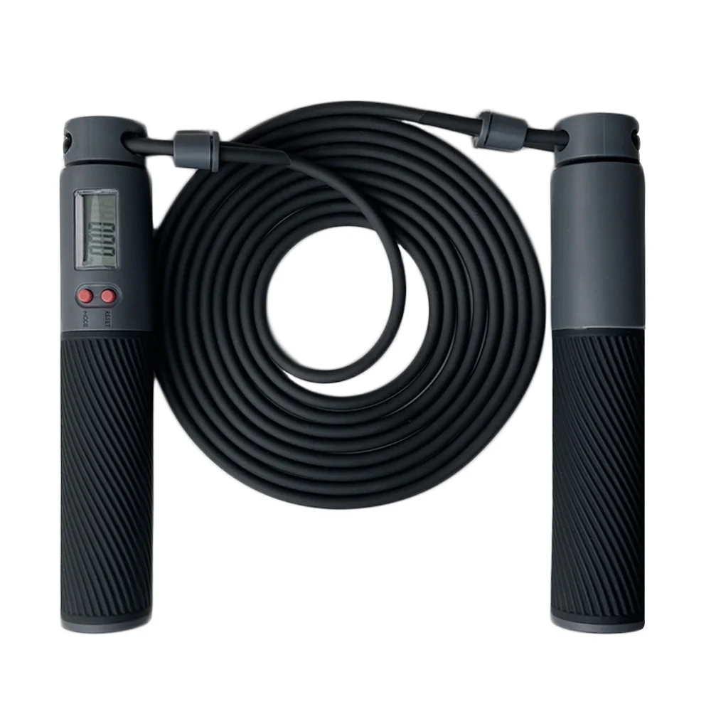 

Hot Selling Customized PVC rope 3 m length Adjustable High Quality Digital Skipping Speed Rope, Black