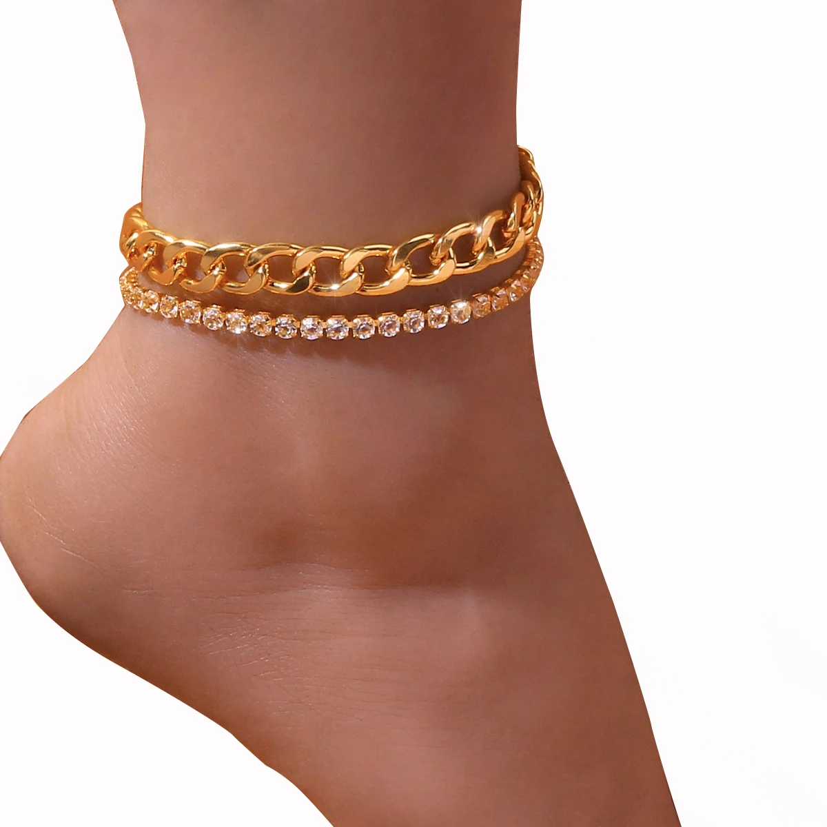 

Wholesale Stainless Steel Jewelry Foot Leg Link Barefoot Women Beach Anklets