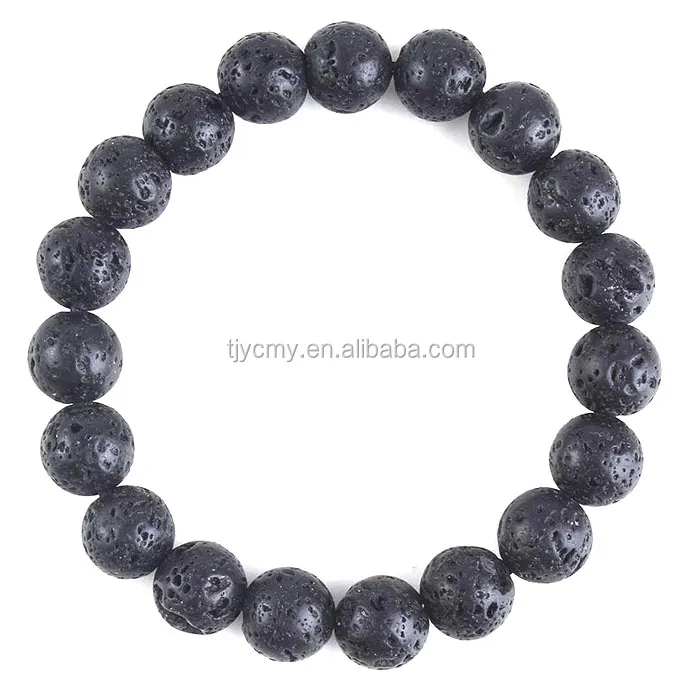 

simple black lava customized bracelet  fashion jewelry for unisex gemstone beads