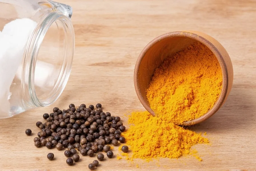 Scientific illustration showing how piperine enhances curcumin absorption at cellular level