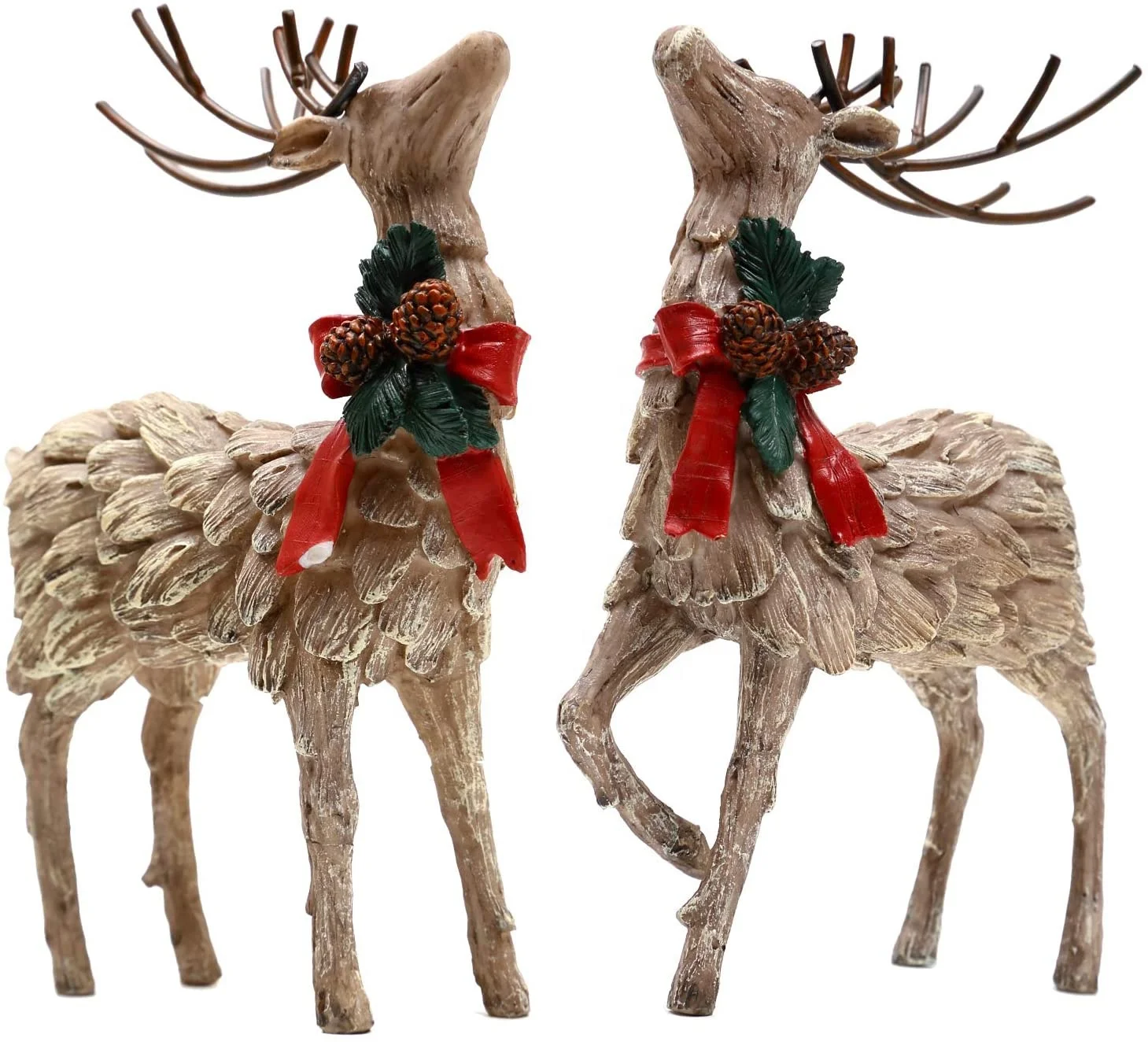 

Resin Holiday Deer Tabletop Holiday Figurine Christmas Decorative 2 Pack Moose Christmas Ornaments, Customized color