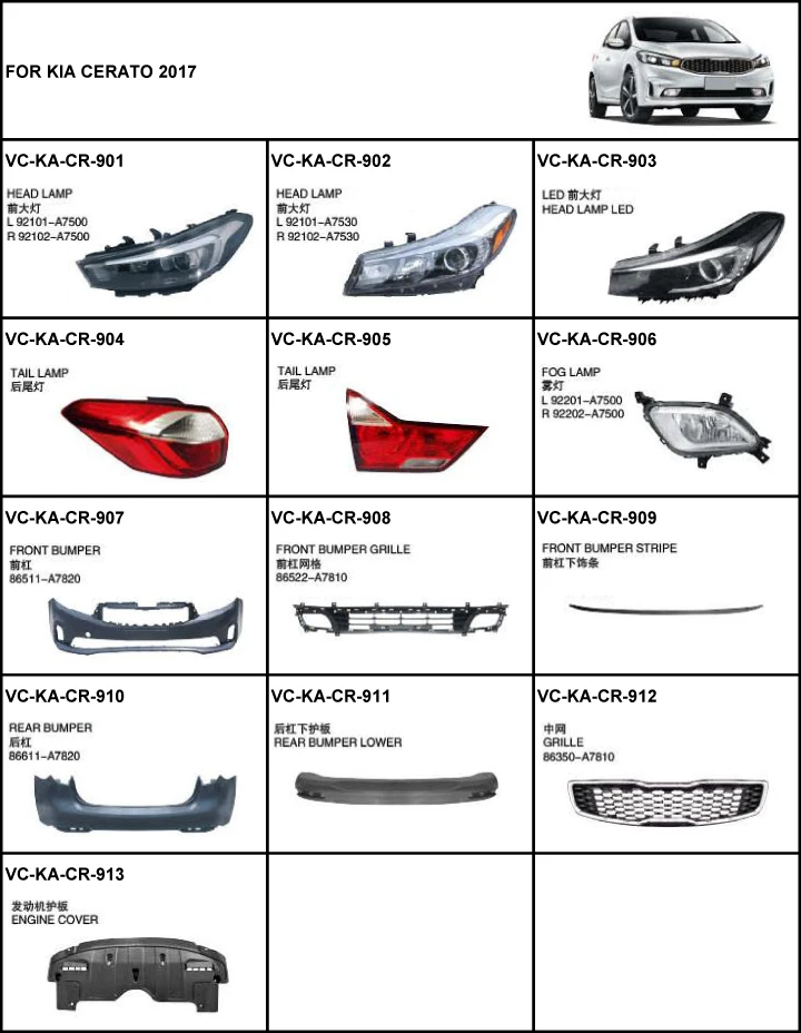 OEM 86532-M6000 Front Bumper for KIA Cerato 2019 - Quality Auto Parts ...