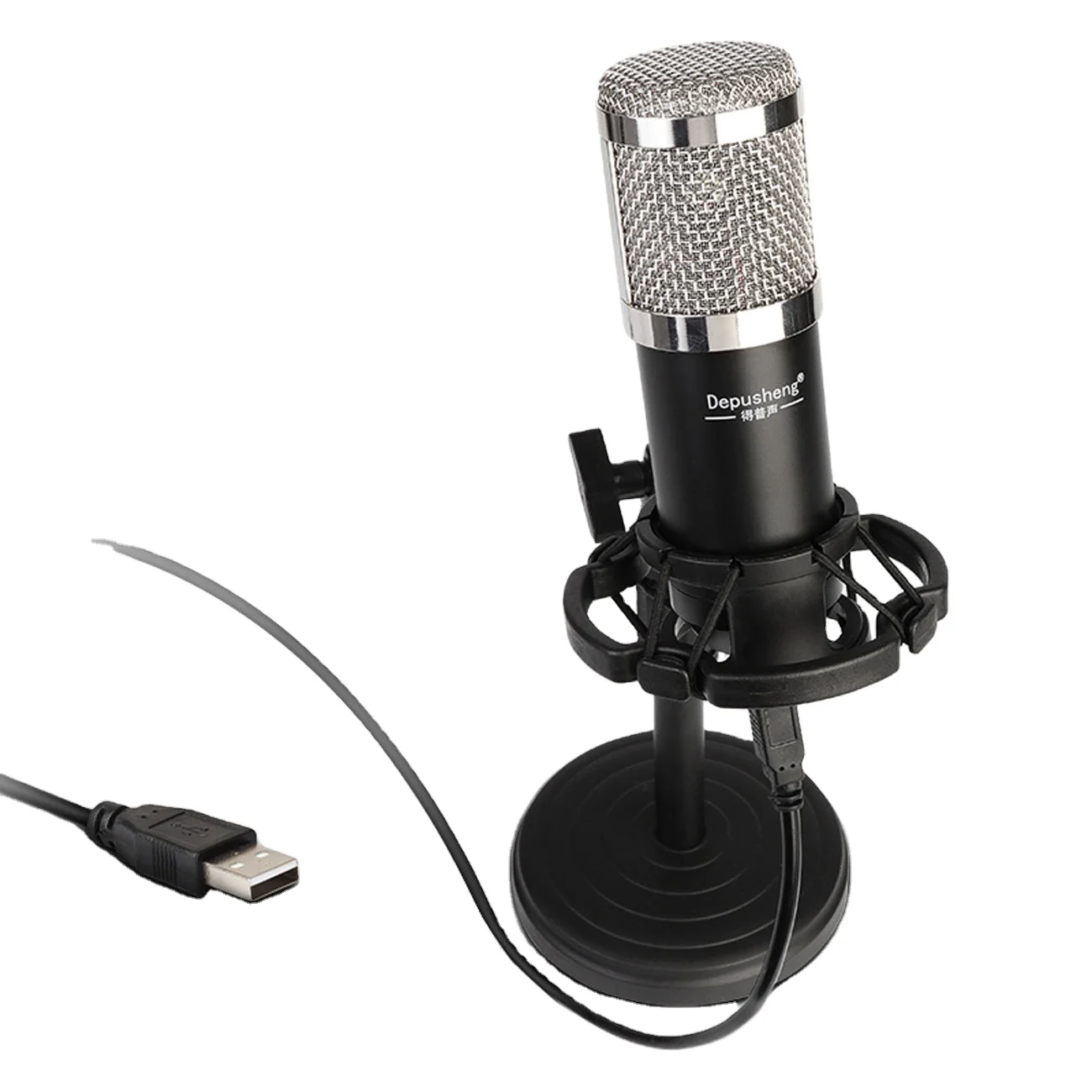 

Depusheng A8 condenser Microphone with Stand and Pop Filter for Webcast Live Recording Broadcasting