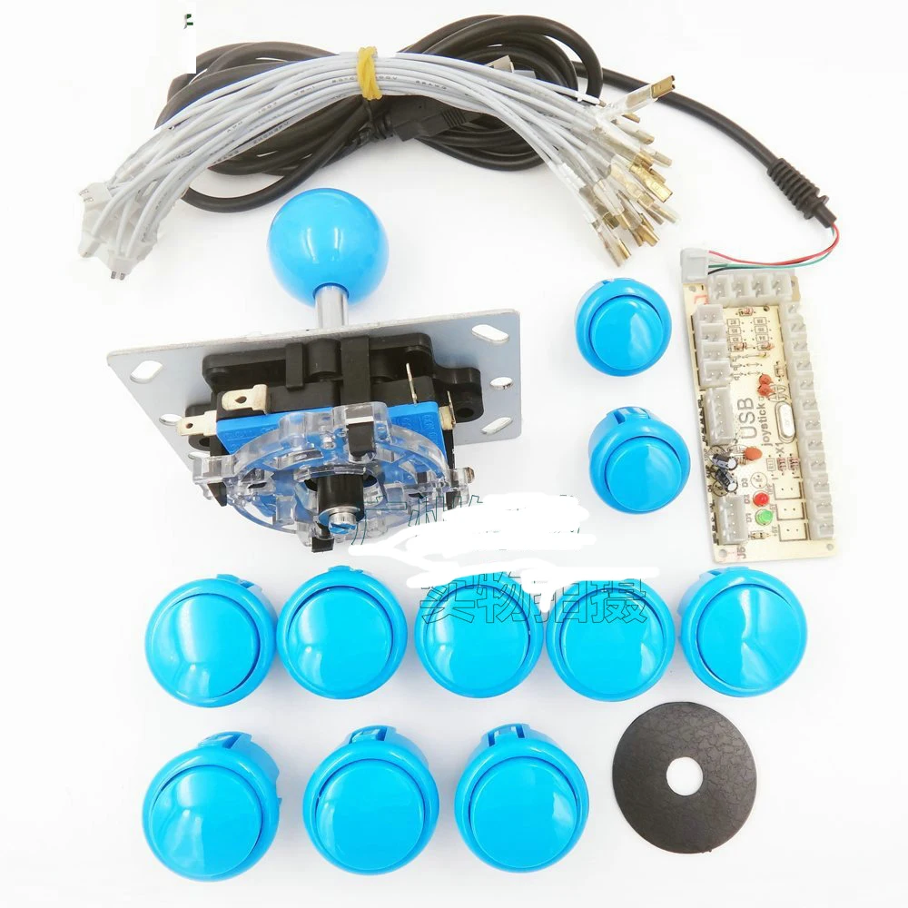 

Arcade Game DIY Parts Kit Zero Delay USB Encoder to PC Chrome illuminated push Button kit for Mame Game