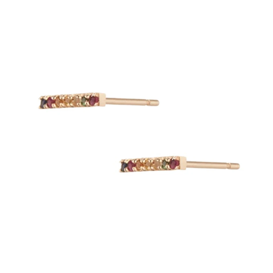 

online wholesale jewelry supplies 18k gold plated 925 sterling silver kaleidoscope midi gold bar stud earrings
