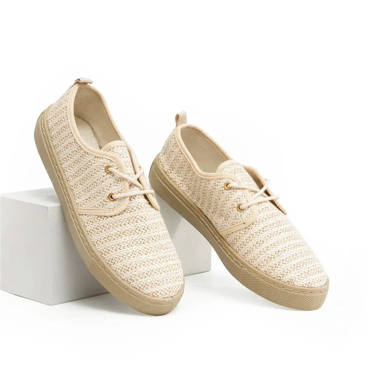 

women's solid color classic low top lace canvas shoes, Customized colors