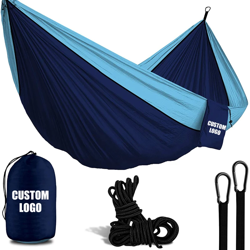 

Wholesale Portable Waterproof custom hammock tent camping winter Double Nylon Hammock With Logo