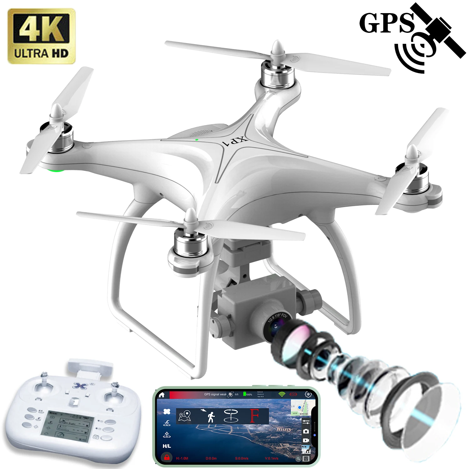 

Professional GPS Drone With 4K Camera HD Aerial Radio
