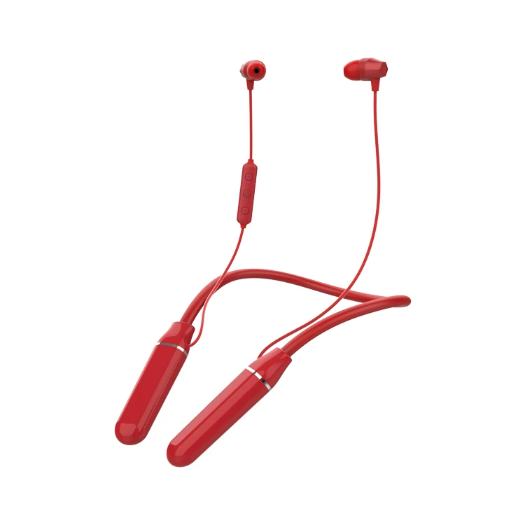 

1000mAh Super Long Working Time Wireless BT5.0 EDR Metal Magnet Sport Earphone In-Ear Headphone Wireless Stereo Headset ear buds, White red black