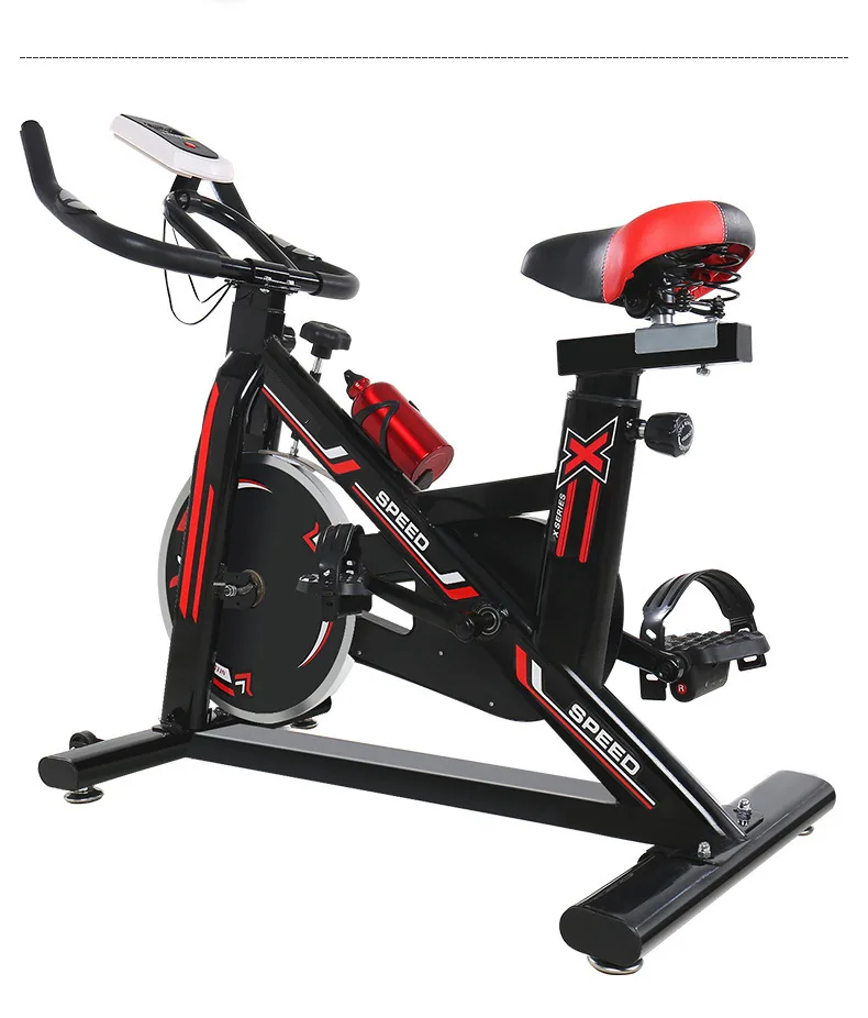 

Factory Price Stationary Bike Belt Drive Indoor Cycling Bike with Quiet Flywheel & Pulse Sensor/LCD Monitor/Phoe Mount Pro Bike, White & green/black & red