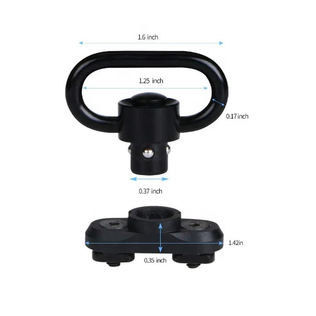 

M-lok QD Sling Mount Sling Swivel 1.25 Inch Adapter Attachment for M lok Rail