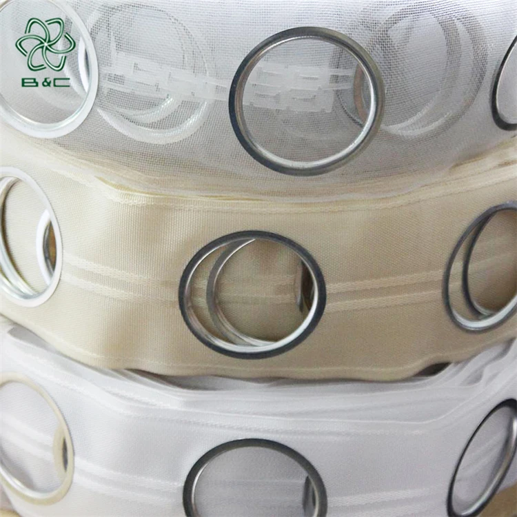 
Top selling curtain accessories curtain eyelet tape custom size various color rings curtain tape with rings 