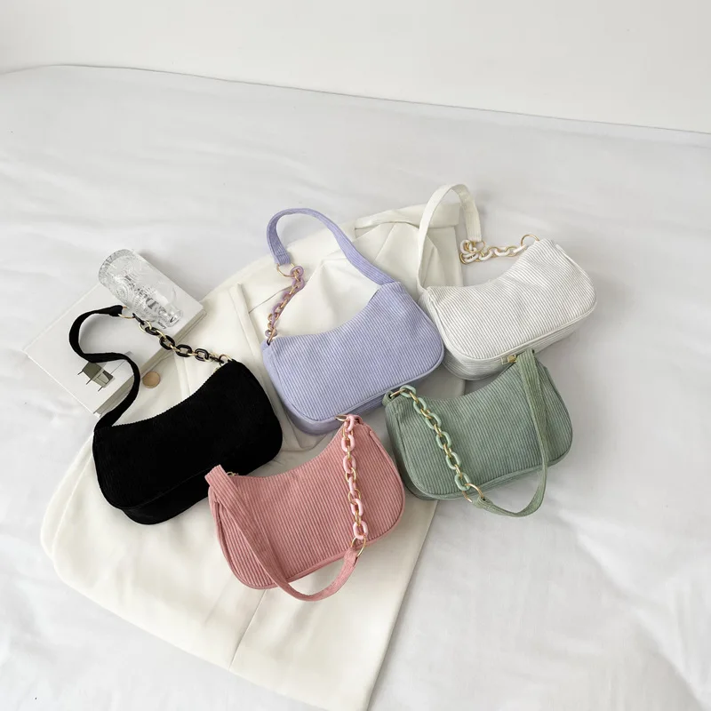 

Fashion Shoulder Bags for Women 2023 New Casual Corduroy Crossbody Bags for Women Solid Color Simple Handbags Women's Bag