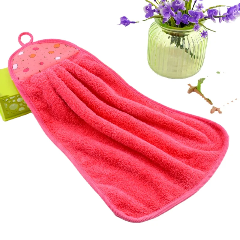 

2021Star Head Hand Towels Kitchen Absorbent Dishcloth Lint-Free Cleaning Cloth Cleaner Bathroom Coral Velvet Hanging Towel