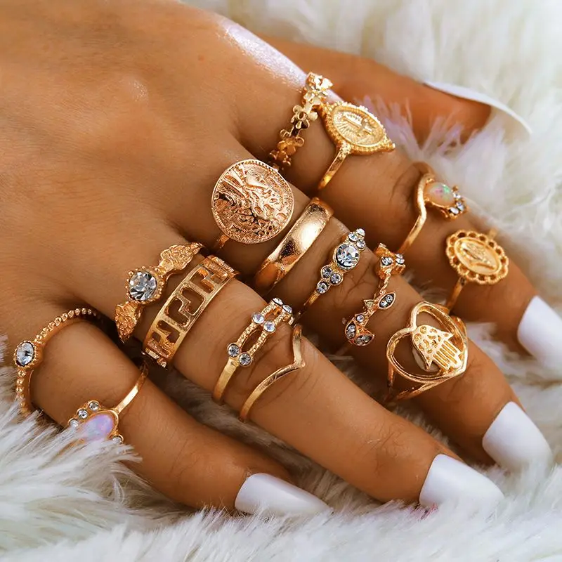 

New Product Gold Plated Wedding Ring 18K Gold Jewelry toe rings adjustable finger ring set, Antique silver plated gold
