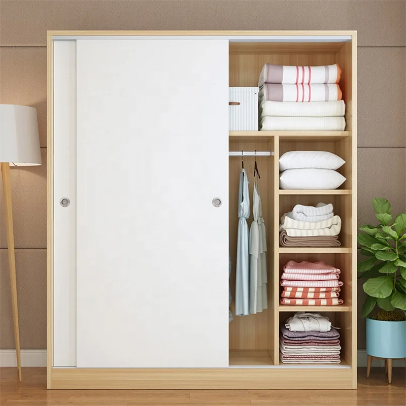 
2020 New Bedroom White Garderobe Furniture Adjustable Slide Door Design Convertible Wardrobe Modern 
