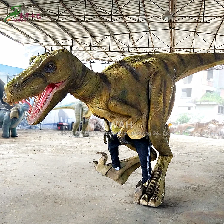 

Dino Park Equipments Man Control Walking Animatronic Dinosaur Costume Velociraptor