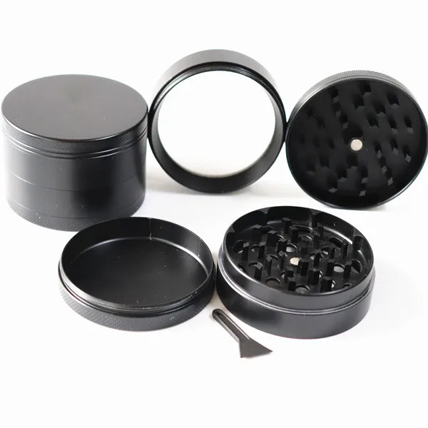 

Wholesale herb grinder  metal blue/red tobacco grinder 4 layer black weed smoking accessories, Black/blue/red/green/silver