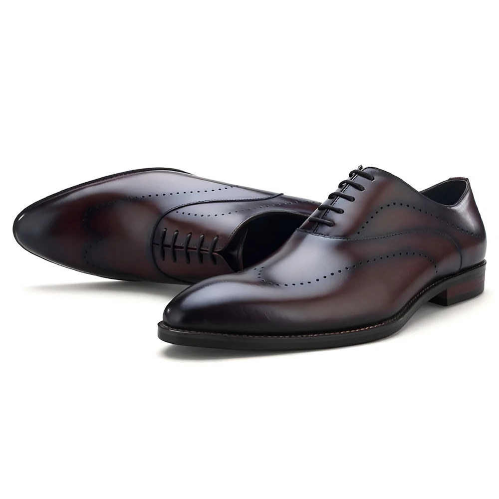 New Fashion Design Mens Brown Black Men Dress Shoe Genuine Leather Formal Shoes Boys Dress Male Shoes