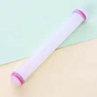 

23cm non-stick baking rolling pin with Guide Rings fondant cake biscuit decorating tools