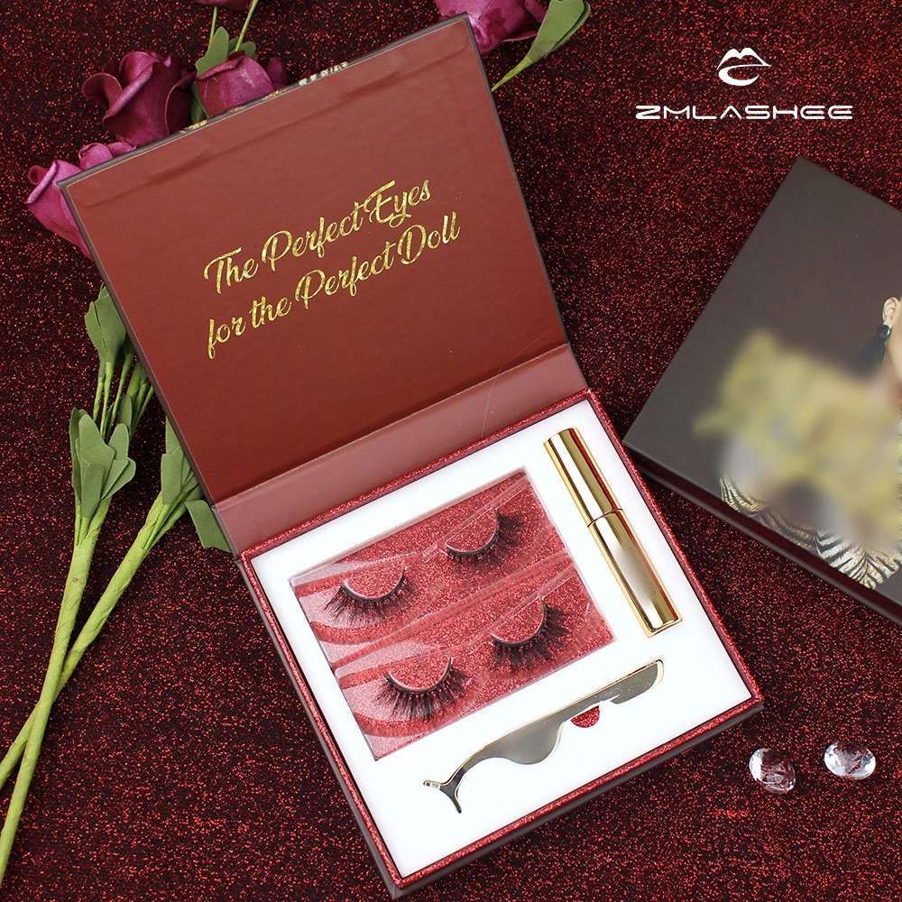 

2 PAIRS magnetic lashes with magnetic Eyelashes Vendor 3d Magnetic Eyelashes, Natural black