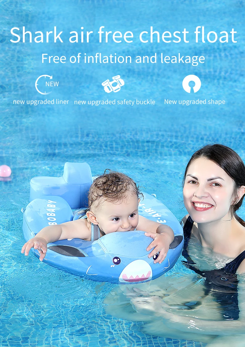 Mambo Baby Shark Safe Noninflatible Solid Chest Baby Swimming Floatie