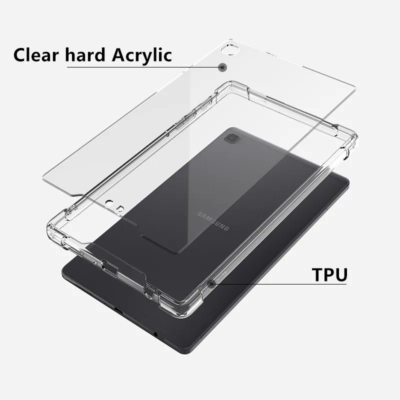 

2 in 1 Soft TPU Hard PC Case For Tablet Samsung Tab A8.0 A10.1 A8.01 S6 lite S5E A8.4 S7 A7 Cover Protective Shockproof cases, 7colors