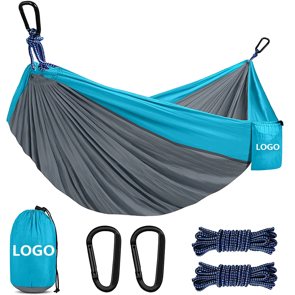

Single & Double Nylon Parachute Camping Hammocks Portable Hammock for Outdoor, Travel, Beach, Backyard, Patio, Hiking, Customized color