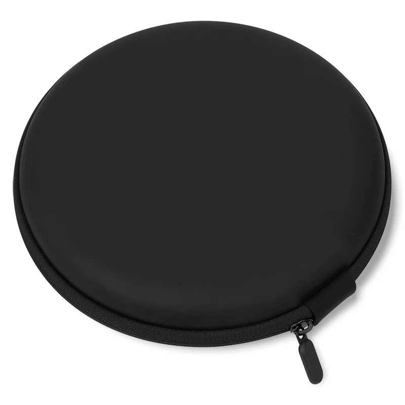 

Portable Hot Sale Black Round Custom Pu EVA Hard Headphone case