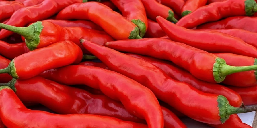 Fresh Mirasol Peppers on a table