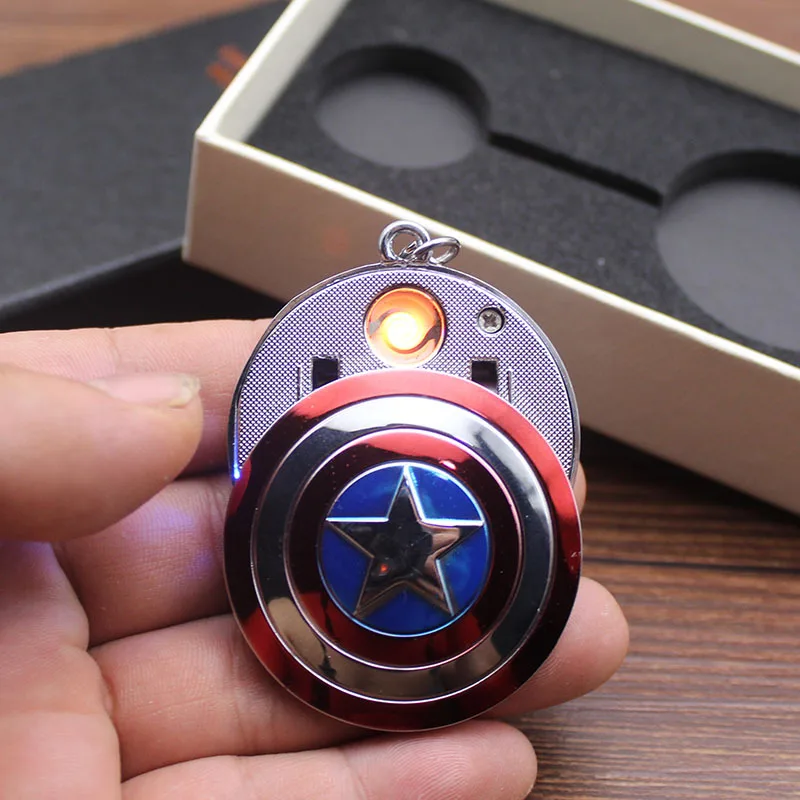 

3D Marvel America Captain Iron Man Hands Shape Hammer Marvel Usb Rechargeable Electric Lighter