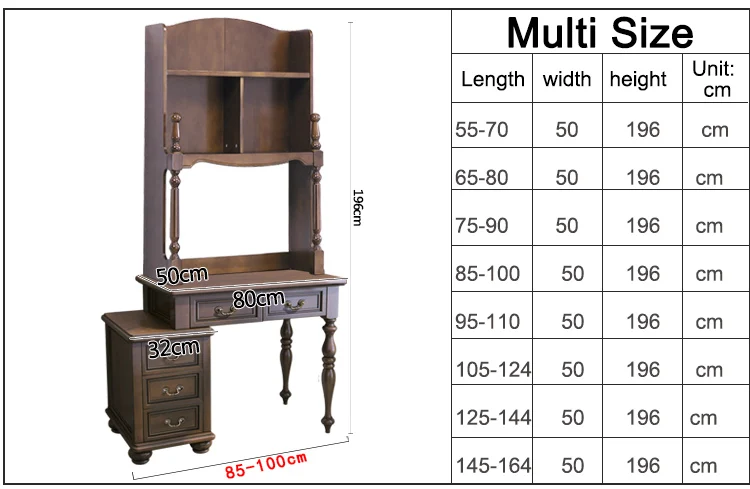 Wooden Home Furniture Accent Table Modern Home Student Computer Gaming Laptop Desk with bookshelf