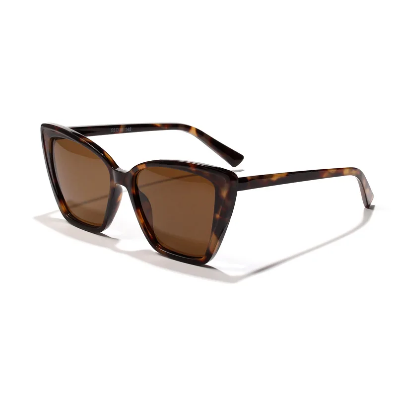 

2020 fashion big frame vintage polarized cat eye square brown sunglasses