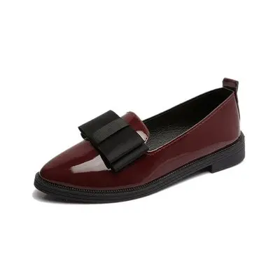 

QT005 flat pointed toe office fancy designer formal women light ladies flat shoes, Black,red