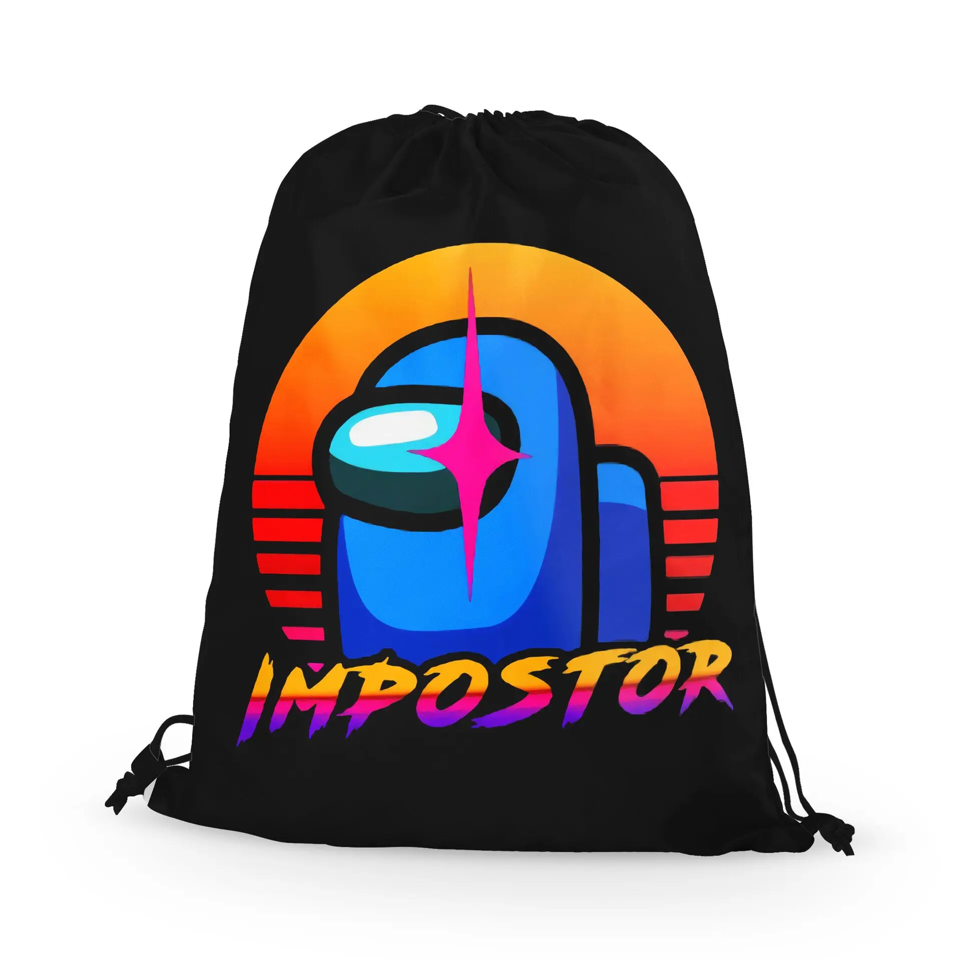 

Games Among US design nylon backpack waterproof polyester drawstring bag, Optional