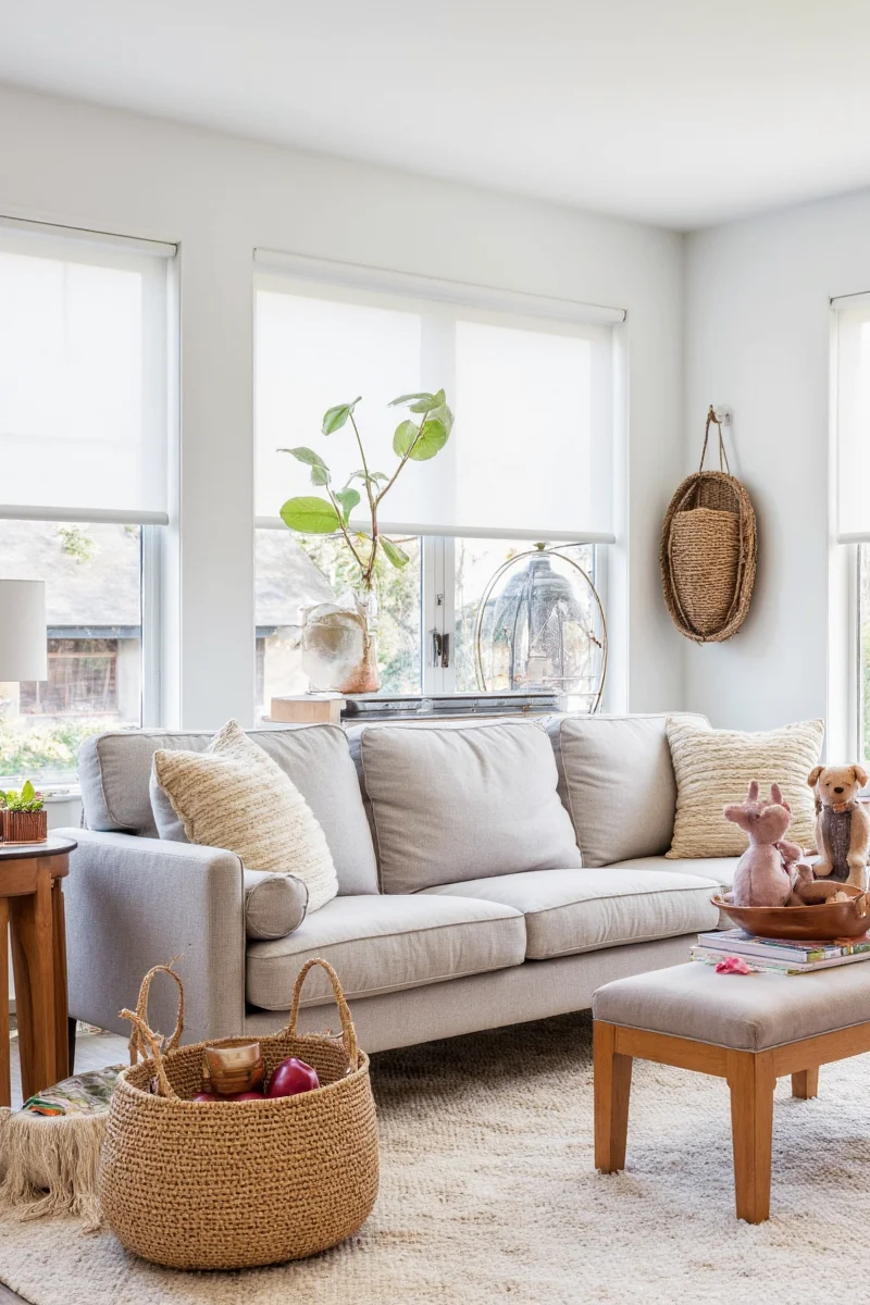 Gallery wall idea with family photos and art