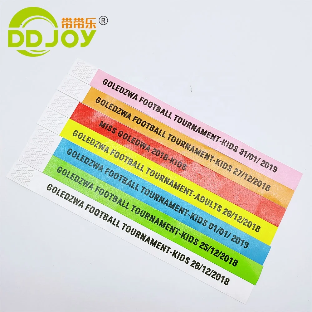 

Factory Sale One time use Bracelet Custom Tyvek Paper Wrist Band Events Tickets VIP admission Wristband, Red,orange,yellow,green,blue,purple,ects13colors