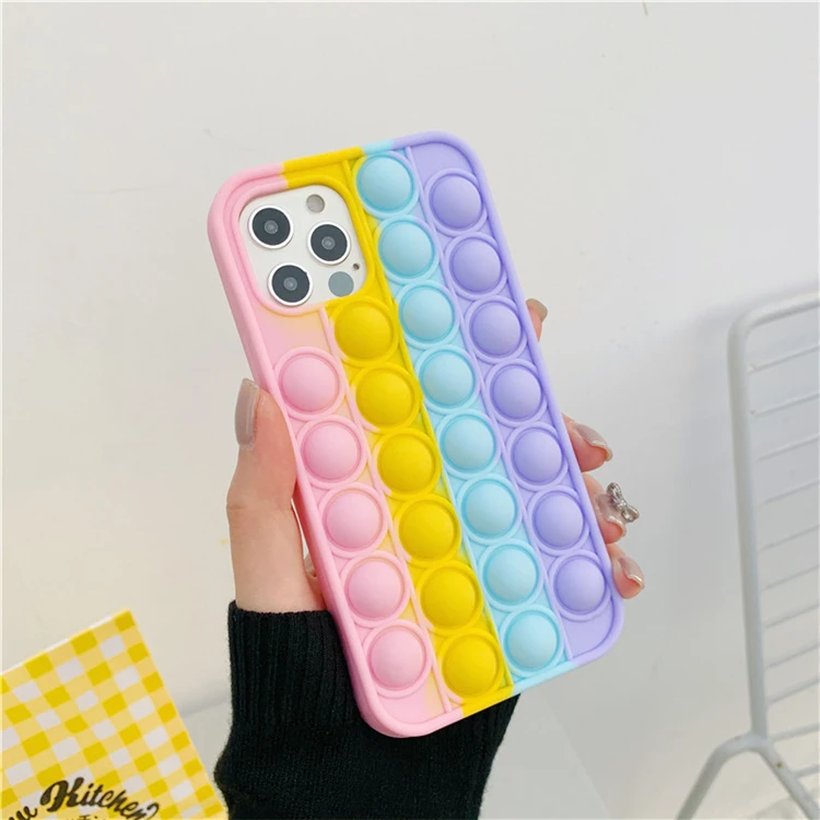 

Friendly silicone Press Bubble back cover for IPhone 12 11 Pro Max Cell Phone Case