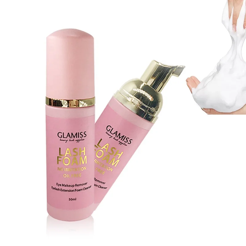 

Private Label Wholesale Lash Shampoo Pink Bottle Eyelash Extension Foam Cleanser Set