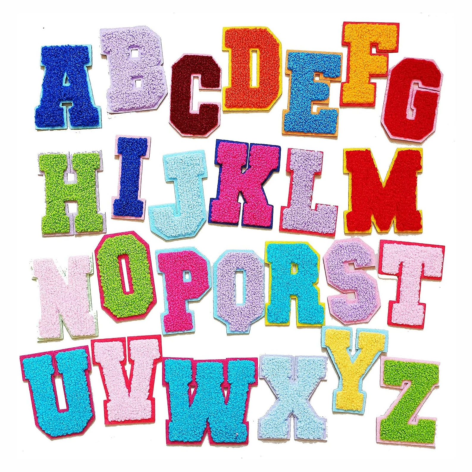 

26pcs Alphabet Letter Patches Iron on Patches A-Z Letter Embroidery Chenille Patches for Decorate Repair Hats Shirts Jeans Bag