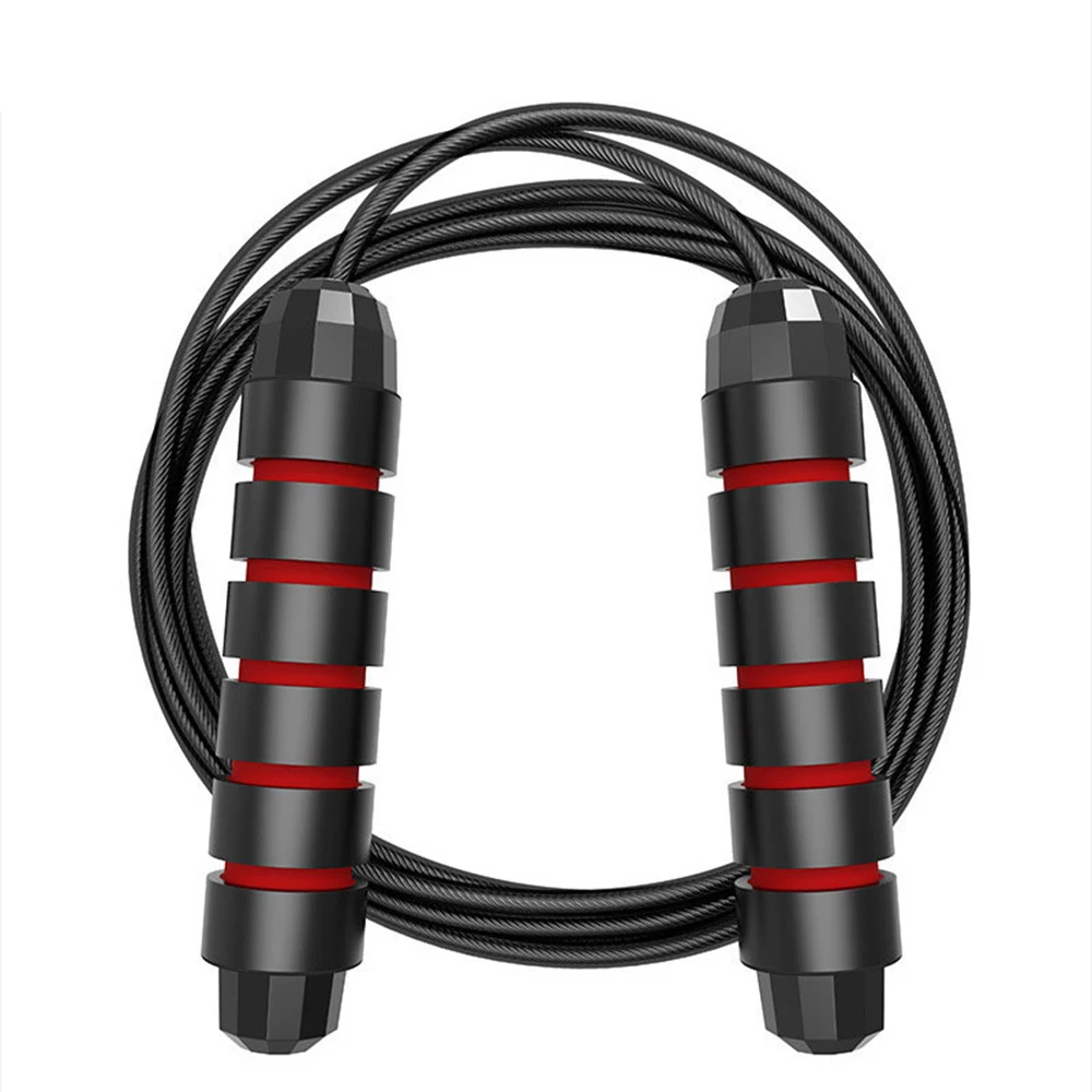 

FunFishing Wholesale Adjustable Plastic PVC Steel Fitness Wire training Heavy Weighted Speed Skipping Jump Rope With Bearing, Black blue red green