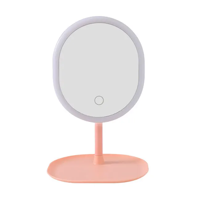 

TIKTOK hot style led makeup mirror with lamp desktop desktop student mirror convenient fill light beauty dormitory mirror, White,pink