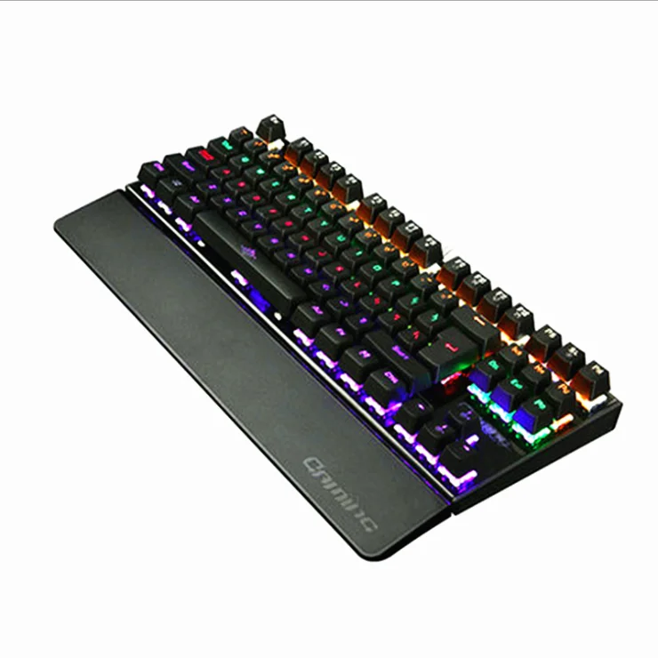 

High Quality RGB Wired 104 Keys Gamer Backlit Rainbow Gaming Mechanical Keyboard, Black