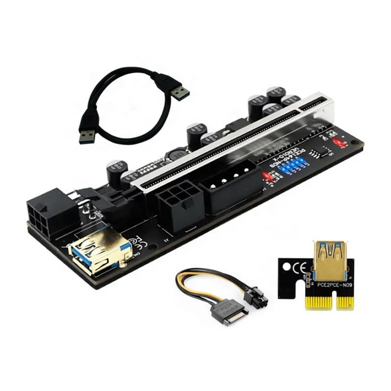 

010-X PLUS PCI-E Riser Graphics Card Extension Card Upgraded PCIE x16 Riser Card 010, White /black