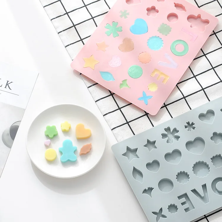 

New Style Creative Pudding Cake Decorating 26 Letters DIY Silicone Mold, Pink,blue
