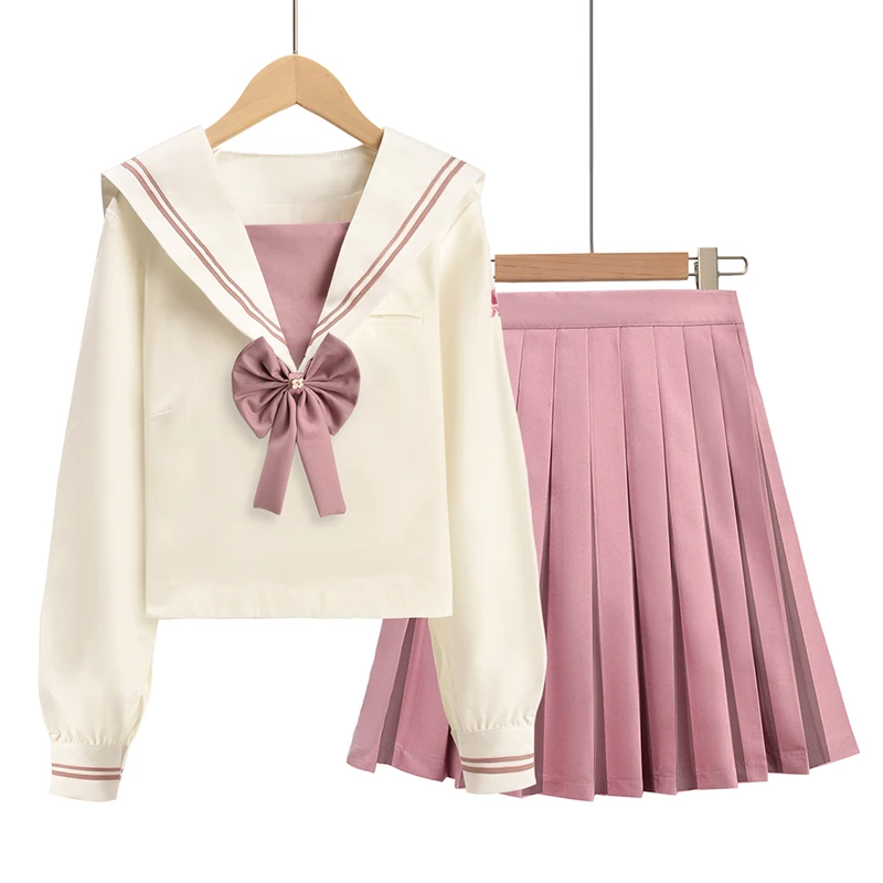 

High Quality japanese Jk Uniform Pleated Skirt Soft Sister Sailor Suit College Style Japanese School Girl Uniform for Sale, As picture